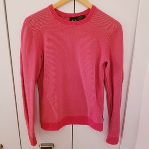 Armani Exchange | Coral Pink Sweater Crew Neck Top Waffle 100% cotton